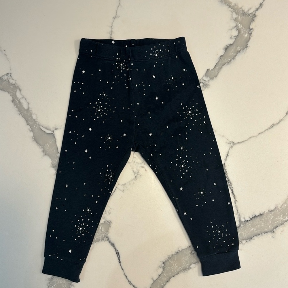 Petit Lem star print organic cotton fitted pajama bottoms